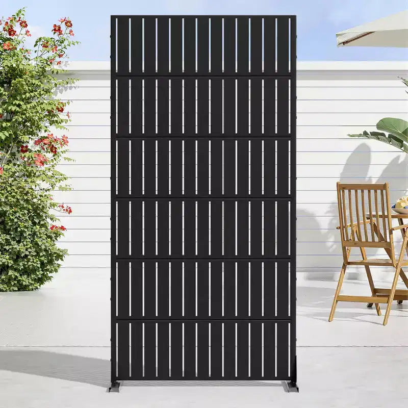 72 H35W Dovelina Black Metal Planter Box with Trellis Privacy Screen for Caf Patio,Garden & Balconies