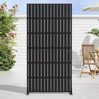 72 H35W Dovelina Black Metal Planter Box with Trellis Privacy Screen for Caf Patio,Garden & Balconies