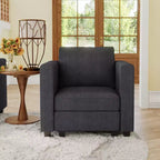 Belffin Corduroy Middle Seat Modular Sectional Couch Module Parts Convertible Modern Sectional Sofa Couch, Dark Grey