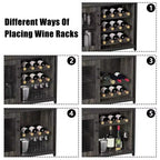 Whizmax Wine Cabinet with Large Storage Space and Detachable Rack, Small Sideboard and Buffet Cabinet with Mesh Door