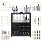Whizmax Wine Cabinet with Large Storage Space and Detachable Rack, Small Sideboard and Buffet Cabinet with Mesh Door