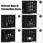 Whizmax Wine Cabinet with Large Storage Space and Detachable Rack, Small Sideboard and Buffet Cabinet with Mesh Door