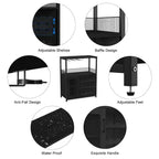 Whizmax Wine Cabinet with Large Storage Space and Detachable Rack, Small Sideboard and Buffet Cabinet with Mesh Door