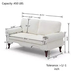 GDFStudio Sheila Linen Upholstery Sofa with Crystal button and Copper Nail