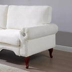 GDFStudio Sheila Linen Upholstery Sofa with Crystal button and Copper Nail