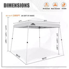 EAGLE PEAK 10x10ft Slant Leg Pop Up Canopy Tent,10x10 Base 8x8 Top