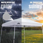 EAGLE PEAK 10x10ft Slant Leg Pop Up Canopy Tent,10x10 Base 8x8 Top
