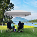 EAGLE PEAK 10x10ft Slant Leg Pop Up Canopy Tent,10x10 Base 8x8 Top