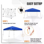EAGLE PEAK 10x10ft Slant Leg Pop Up Canopy Tent,10x10 Base 8x8 Top