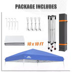 EAGLE PEAK 10x10ft Slant Leg Pop Up Canopy Tent,10x10 Base 8x8 Top