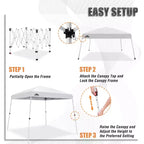EAGLE PEAK 10x10ft Slant Leg Pop Up Canopy Tent,10x10 Base 8x8 Top