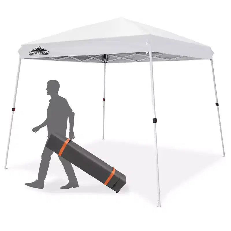 EAGLE PEAK 10x10ft Slant Leg Pop Up Canopy Tent,10x10 Base 8x8 Top