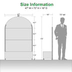 PexFix 72 in. H x 47 in. W Black Metal Arch Wall Planter Box with Trellis for Climbing Plants