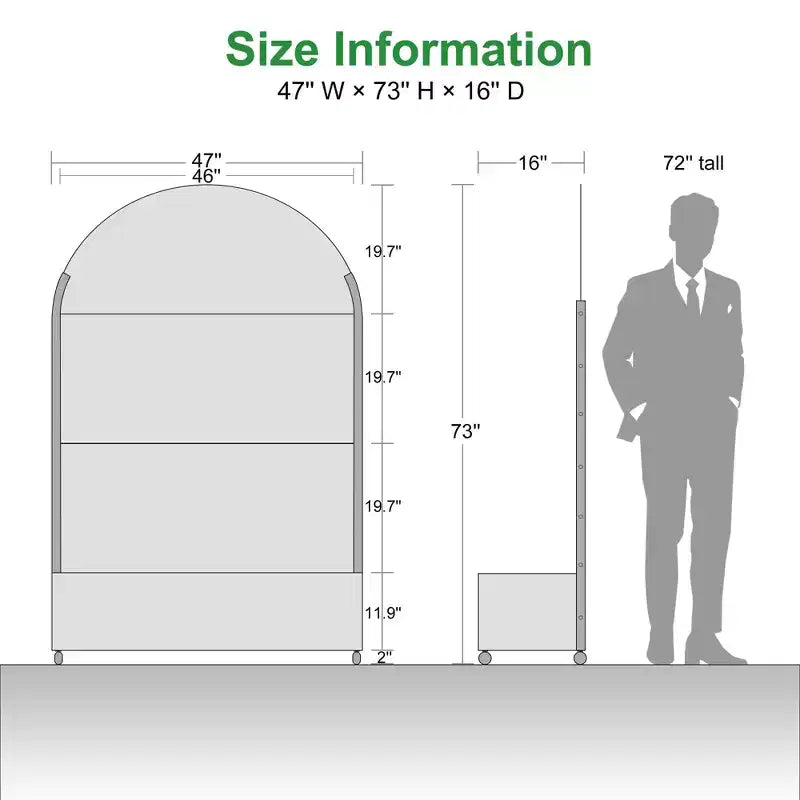 PexFix 72 in. H x 47 in. W Black Metal Arch Wall Planter Box with Trellis for Climbing Plants