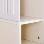 Cat TV Stand Litter Box TV Console with Storage Cabinet & Removable Sliding Door, Cream White-ModernLuxe