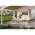 3-Piece Outdoor Bistro Set, PE Rattan Patio Furniture with Tempered Glass Table & 2 Chairs - Boho Style