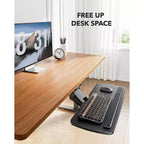 HUANUO Under Desk Keyboard Tray, 360 adjustable and ergonomic, slides out for easy access, 25W x 9.84D, ideal for home or office