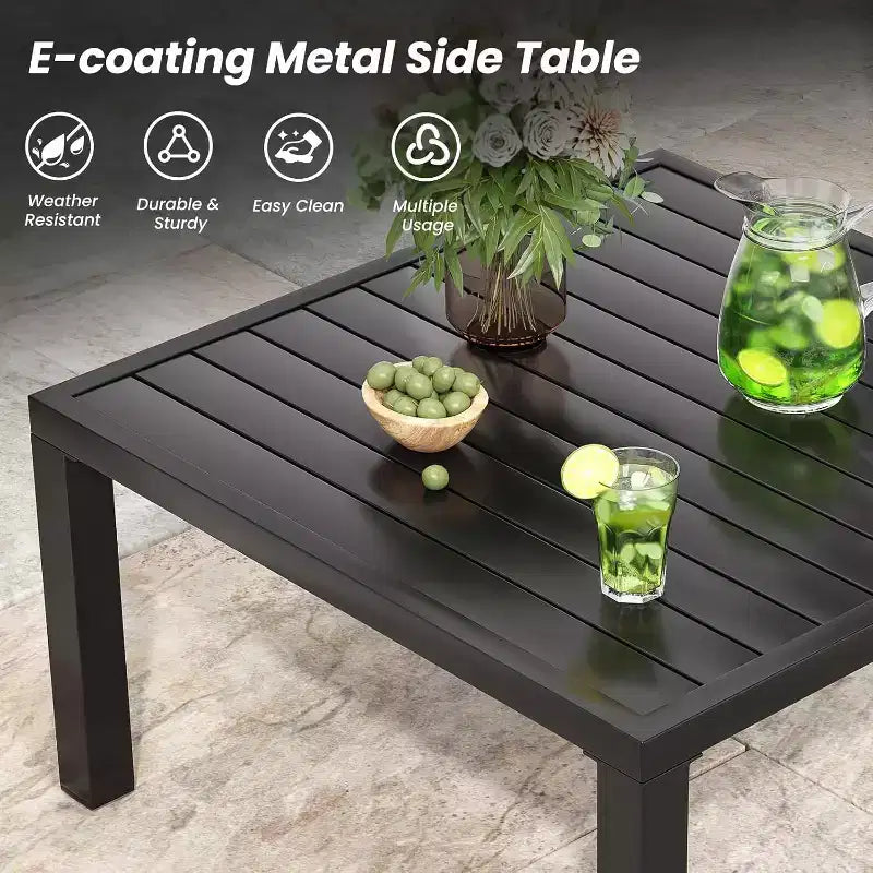 3-Piece Small Patio Furniture Set - Outdoor Bistro Set with 2 Swivel Chairs and a Small Side Table, Complete with 4 Thick Cushions