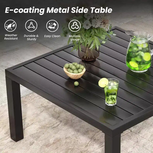 3-Piece Small Patio Furniture Set - Outdoor Bistro Set with 2 Swivel Chairs and a Small Side Table, Complete with 4 Thick Cushions
