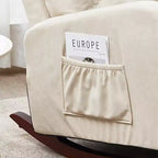GDFStudio Ruskin Modern Wood Upholstered Adjustable Back Rocking Arm Chairs