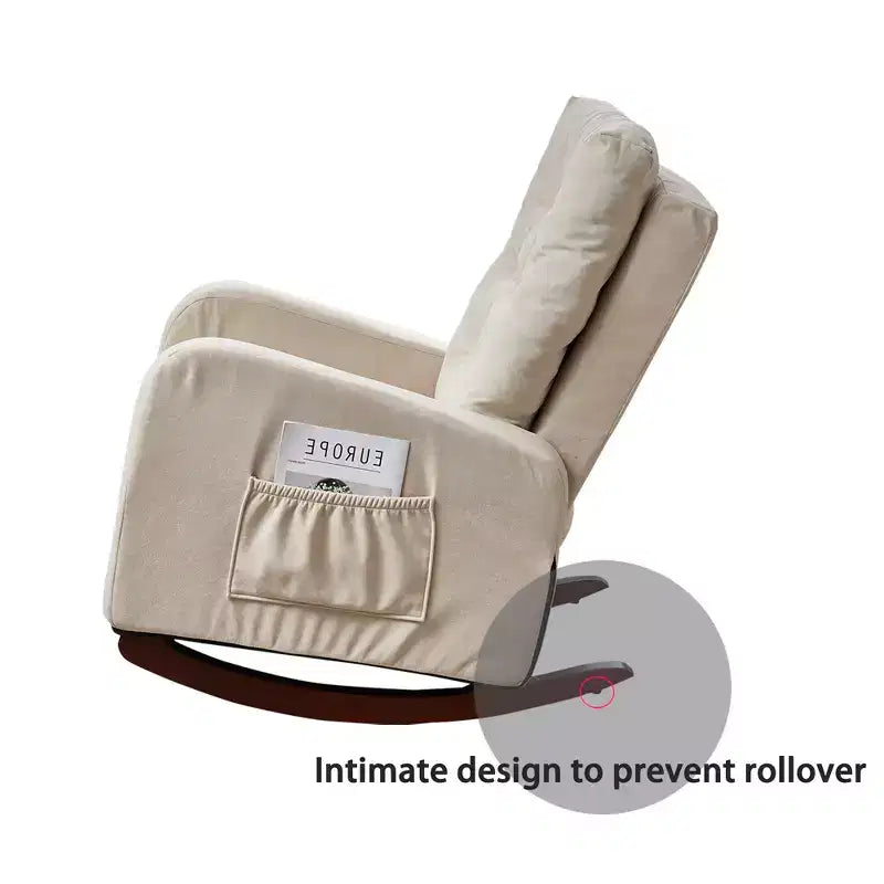GDFStudio Ruskin Modern Wood Upholstered Adjustable Back Rocking Arm Chairs