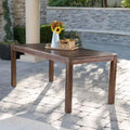 GDFStudio Ebany Outdoor 69 Acacia Wood Dining Table with Slatted Design, Dark Brown