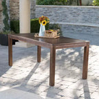 GDFStudio Ebany Outdoor 69 Acacia Wood Dining Table with Slatted Design, Dark Brown