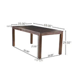 GDFStudio Ebany Outdoor 69 Acacia Wood Dining Table with Slatted Design, Dark Brown