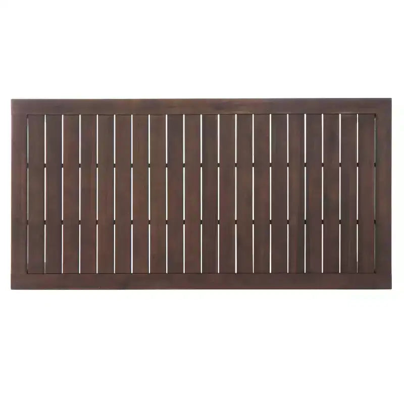 GDFStudio Ebany Outdoor 69 Acacia Wood Dining Table with Slatted Design, Dark Brown