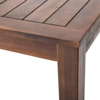 GDFStudio Ebany Outdoor 69 Acacia Wood Dining Table with Slatted Design, Dark Brown