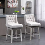Vatros Counter Height Bar Stools Set of 2, Counter Height Upholstered Barstools, Swivel Bar Stool