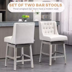Vatros Counter Height Bar Stools Set of 2, Counter Height Upholstered Barstools, Swivel Bar Stool