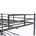 GDFStudio Theodore Modern Metal Full Size Triple Bed with Ladder and Slide