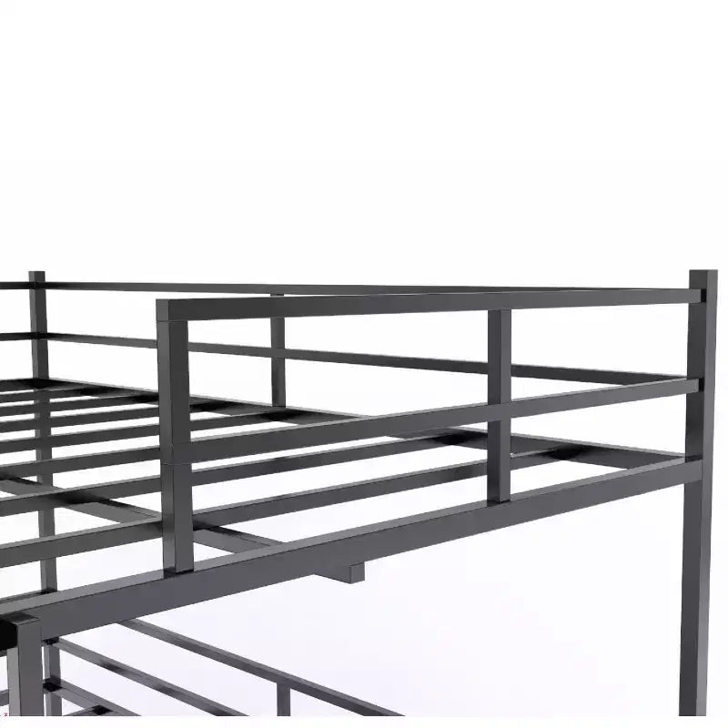 GDFStudio Theodore Modern Metal Full Size Triple Bed with Ladder and Slide