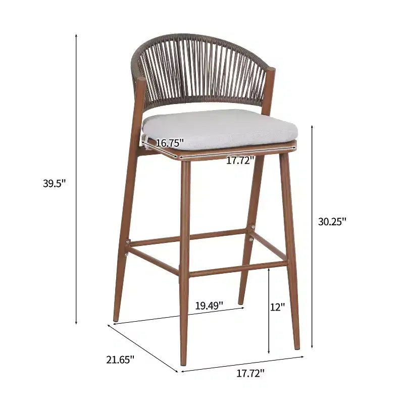 Christopher Knight Home Youssef Outdoor 30 Aluminum and Rattan Barstools with Scallop-shaped Backrest (Set of 2)