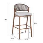 Christopher Knight Home Youssef Outdoor 30 Aluminum and Rattan Barstools with Scallop-shaped Backrest (Set of 2)