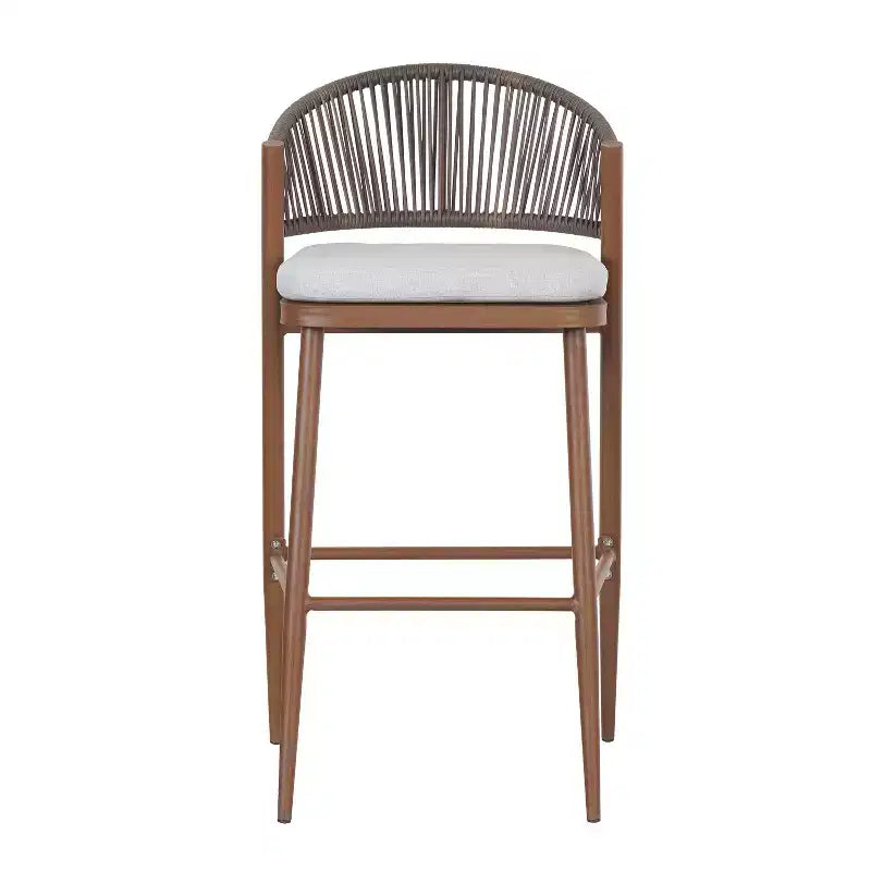 Christopher Knight Home Youssef Outdoor 30 Aluminum and Rattan Barstools with Scallop-shaped Backrest (Set of 2)