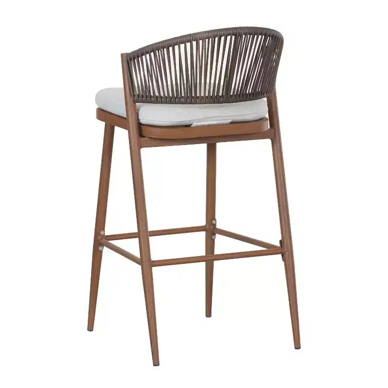Christopher Knight Home Youssef Outdoor 30 Aluminum and Rattan Barstools with Scallop-shaped Backrest (Set of 2)