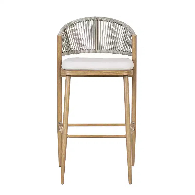 Christopher Knight Home Youssef Outdoor 30 Aluminum and Rattan Barstools with Scallop-shaped Backrest (Set of 2)