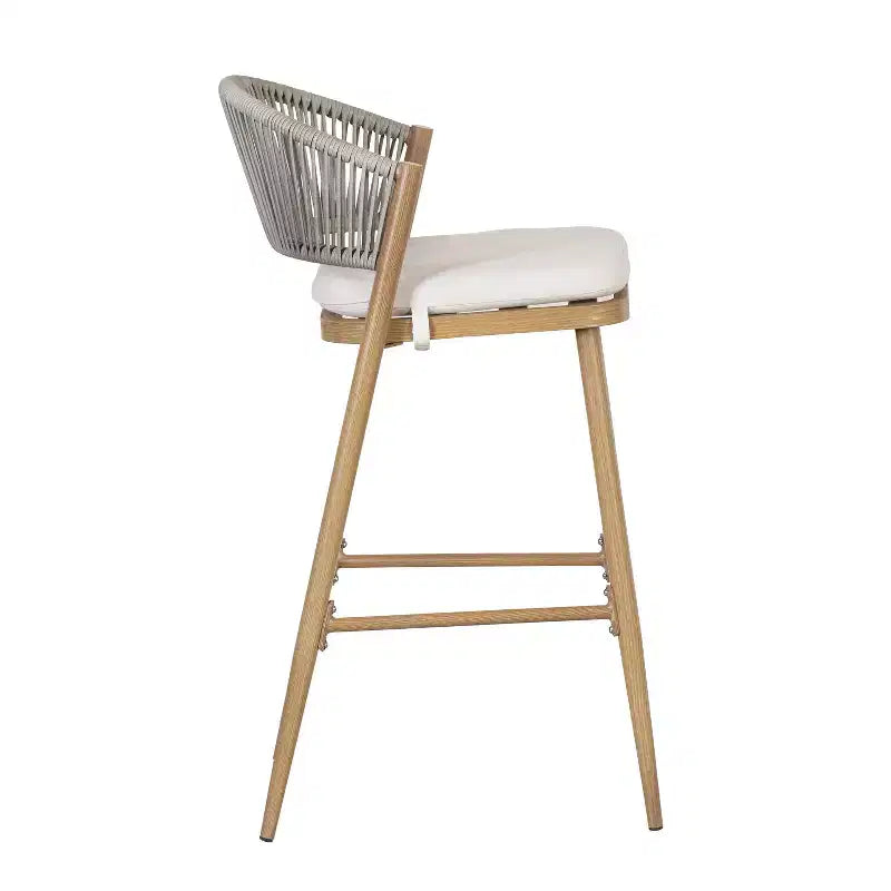 Christopher Knight Home Youssef Outdoor 30 Aluminum and Rattan Barstools with Scallop-shaped Backrest (Set of 2)