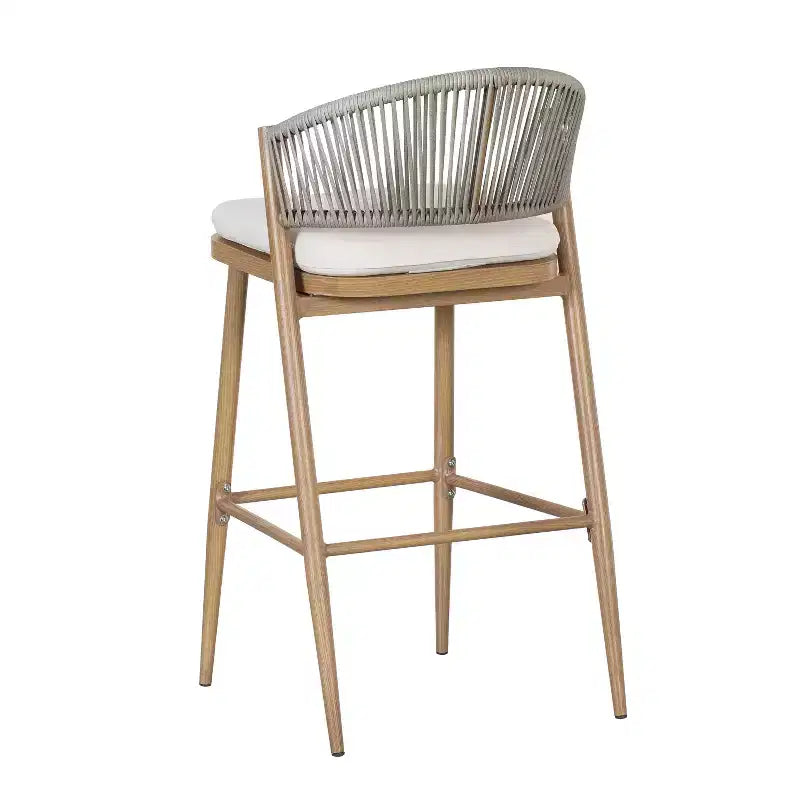 Christopher Knight Home Youssef Outdoor 30 Aluminum and Rattan Barstools with Scallop-shaped Backrest (Set of 2)