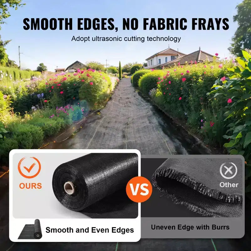 VEVOR Weed Barrier Landscape Fabric, 3*300FT Heavy Duty Garden Weed Fabric, Woven PP Weed Control Fabric, Driveway Fabric, Geotextile Fabric, Black