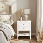 Karl Home | Solid Wood Nightstand with Two Drawers