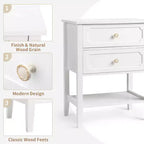 Karl Home | Solid Wood Nightstand with Two Drawers