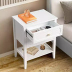 Karl Home | Solid Wood Nightstand with Two Drawers