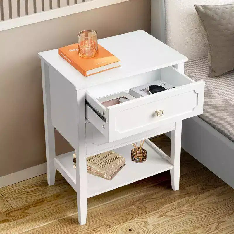 Karl Home | Solid Wood Nightstand with Two Drawers