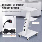 VEVOR Lab Trolley, Rolling Lab Cart with Built-in Socket, 3-Layer Metal Mobile Trolley, Tray Rolling Clinic Cart , 220 lbs Weight Capacit