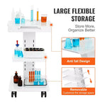 VEVOR Lab Trolley, Rolling Lab Cart with Built-in Socket, 3-Layer Metal Mobile Trolley, Tray Rolling Clinic Cart , 220 lbs Weight Capacit