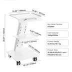 VEVOR Lab Trolley, Rolling Lab Cart with Built-in Socket, 3-Layer Metal Mobile Trolley, Tray Rolling Clinic Cart , 220 lbs Weight Capacit