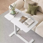 JIONJOY Adjustable Overbed Table - 29.5-43.3 Gas Spring Tilt Desk with 360 Wheels, Steel Frame for Home/Office/Hospital